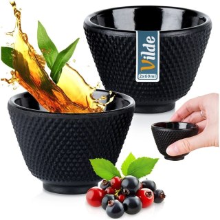 Grupa Orion Sp. z o.o. Czarki Kubki do Herbaty Ziół Żeliwne Emaliowane Solidna VILDE 60 ml 2 szt.