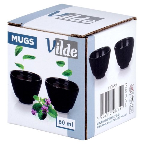 Grupa Orion Sp. z o.o. Czarki Kubki do Herbaty Ziół Żeliwne Emaliowane Solidna VILDE 60 ml 2 szt.