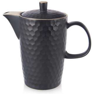 Grupa Orion Sp. z o.o. Dzbanek do Kawy Herbaty Napojów Ceramiczny Czarny Ozdobny Solidny ORION 1,3 l