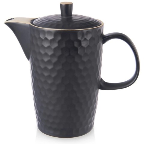 Grupa Orion Sp. z o.o. Dzbanek do Kawy Herbaty Napojów Ceramiczny Czarny Ozdobny Solidny ORION 1,3 l