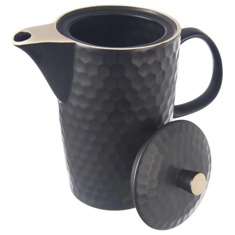 Grupa Orion Sp. z o.o. Dzbanek do Kawy Herbaty Napojów Ceramiczny Czarny Ozdobny Solidny ORION 1,3 l