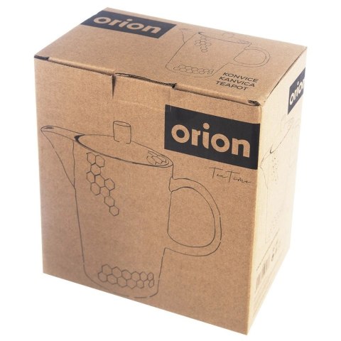 Grupa Orion Sp. z o.o. Dzbanek do Kawy Herbaty Napojów Ceramiczny Czarny Ozdobny Solidny ORION 1,3 l