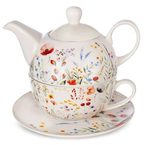 Grupa Orion Sp. z o.o. Dzbanek z filiżanką do herbaty porcelanowy MAKI 3 el.