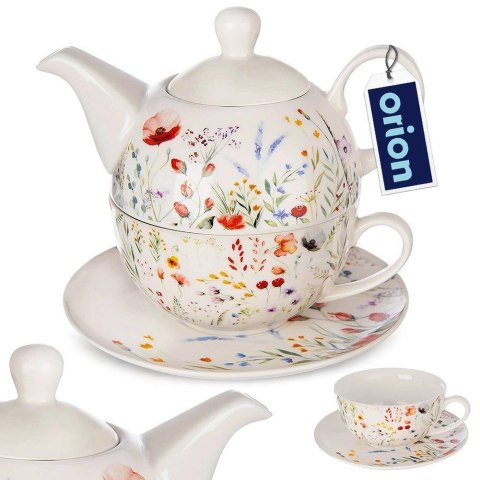 Grupa Orion Sp. z o.o. Dzbanek z filiżanką do herbaty porcelanowy MAKI 3 el.