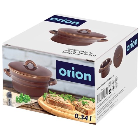 Grupa Orion Sp. z o.o. Garnek Pojemnik na Smalec Pasztet Ceramiczny z Pokrywką Solidny ORION 340ml
