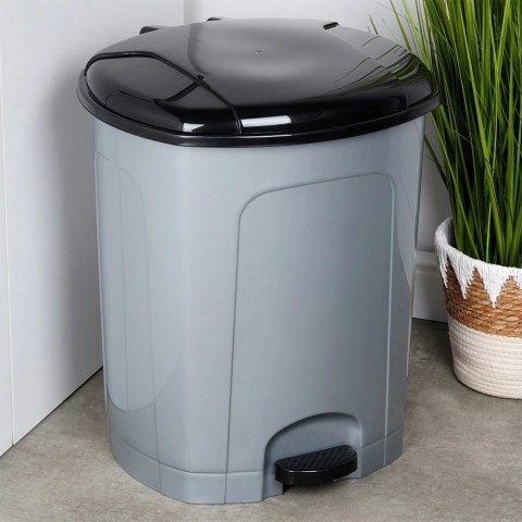 Grupa Orion Sp. z o.o. Kosz Pojemnik na Śmieci Odpady Pojemny z Pedałem Plastikowy Szary ORION 50l