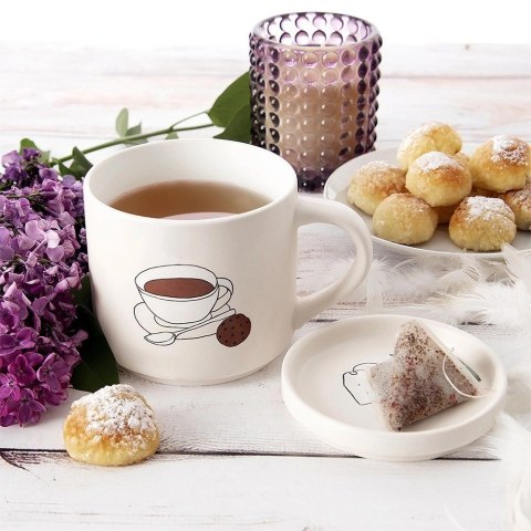 Grupa Orion Sp. z o.o. Kubek do Parzenia Herbaty Ziół Naparów z Pokrywką Porcelanowy ORION 420 ml