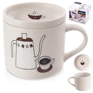 Grupa Orion Sp. z o.o. Kubek z pokrywką porcelanowy 420 ml