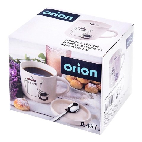 Grupa Orion Sp. z o.o. Kubek z pokrywką porcelanowy 420 ml