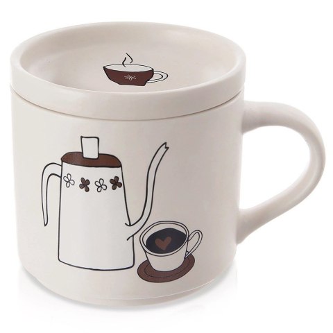 Grupa Orion Sp. z o.o. Kubek z pokrywką porcelanowy 420 ml