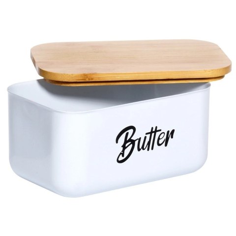 Grupa Orion Sp. z o.o. Maselniczka Pojemnik na Masło Stalowa Biała Klasyczna VILDE 15x10x7,5 cm