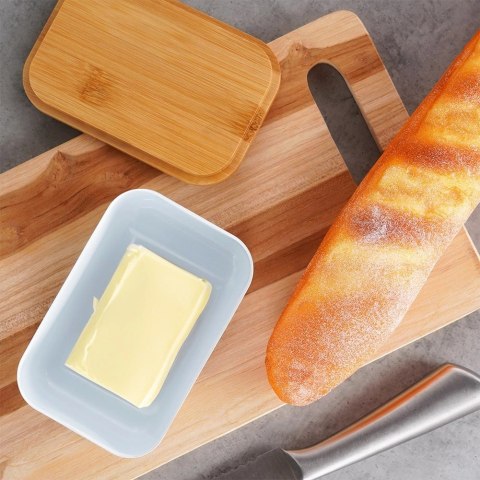 Grupa Orion Sp. z o.o. Maselniczka Pojemnik na Masło Stalowa Biała Klasyczna VILDE 15x10x7,5 cm