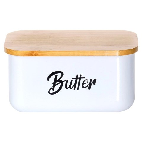 Grupa Orion Sp. z o.o. Maselniczka Pojemnik na Masło Stalowa Biała Klasyczna VILDE 15x10x7,5 cm