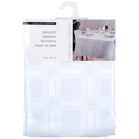 Grupa Orion Sp. z o.o. Nakrycie Stołu EXCELLENT HOUSEWARE 180x130 Cm Białe Łatwoczyszczące Stylowe