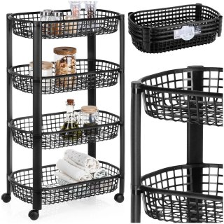 Grupa Orion Sp. z o.o. Organizer Na Kółkach Czarny EXCELLENT HOUSEWARE 4-Poziomowy 46x26x79 cm