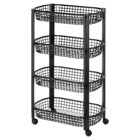 Grupa Orion Sp. z o.o. Organizer Na Kółkach Czarny EXCELLENT HOUSEWARE 4-Poziomowy 46x26x79 cm