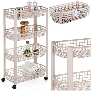 Grupa Orion Sp. z o.o. Organizer na Kółkach Beżowy EXCELLENT HOUSEWARE 4-Poziomowy 46x26x79 cm
