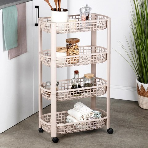 Grupa Orion Sp. z o.o. Organizer na Kółkach Beżowy EXCELLENT HOUSEWARE 4-Poziomowy 46x26x79 cm
