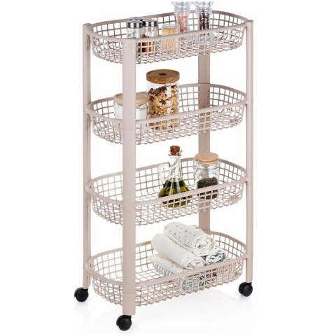 Grupa Orion Sp. z o.o. Organizer na Kółkach Beżowy EXCELLENT HOUSEWARE 4-Poziomowy 46x26x79 cm