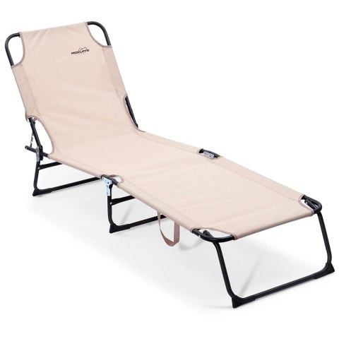 AM/63 Leżak Ogrodowy Plażowy Rozkładany Regulowany Beżowy REDCLIFFS 187 x 55 cm
