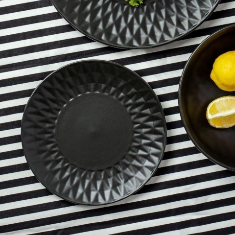 VLACHOS BROS S.A IMPORTS (NAVA),Valantis Vlachos Talerz Deserowy Ceramiczny Czarny NAVA SOHO 20 cm Tłoczony Zmywarka