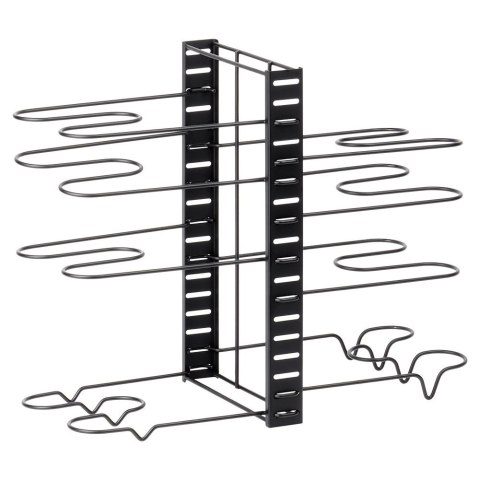 Grupa Orion Sp. z o.o. Stojak Oryganizer na Garnki Patelnie Pokrywki Metalowy Czarny ORION 2w1