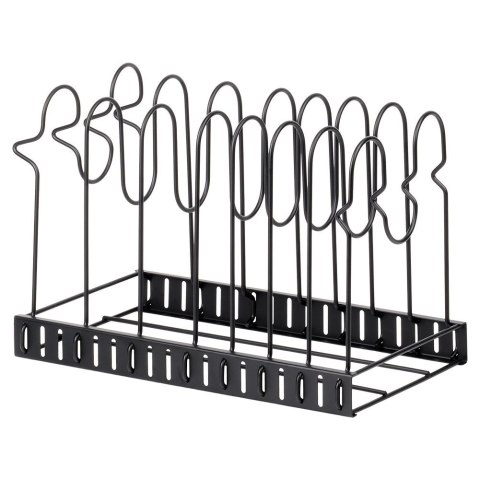 Grupa Orion Sp. z o.o. Stojak Oryganizer na Garnki Patelnie Pokrywki Metalowy Czarny ORION 2w1