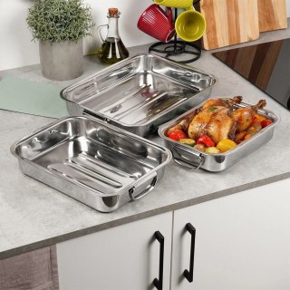 EXCELLENT HOUSEWARE Brytfanny do Piekarnika Stalowe Prostokątne EXCELLENT HOUSEWARE 3 szt.