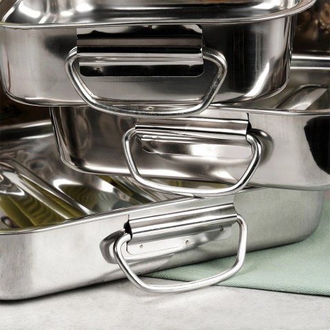 EXCELLENT HOUSEWARE Brytfanny do Piekarnika Stalowe Prostokątne EXCELLENT HOUSEWARE 3 szt.