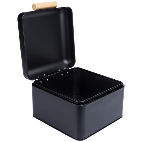 EXCELLENT HOUSEWARE Chlebak Pojemnik Metalowy na Chleb Pieczywo Mały Czarny ORION 22x20x14 cm