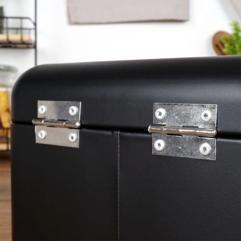 EXCELLENT HOUSEWARE Chlebak Pojemnik Metalowy na Chleb Pieczywo Mały Czarny ORION 22x20x14 cm