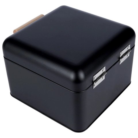 EXCELLENT HOUSEWARE Chlebak Pojemnik Metalowy na Chleb Pieczywo Mały Czarny ORION 22x20x14 cm