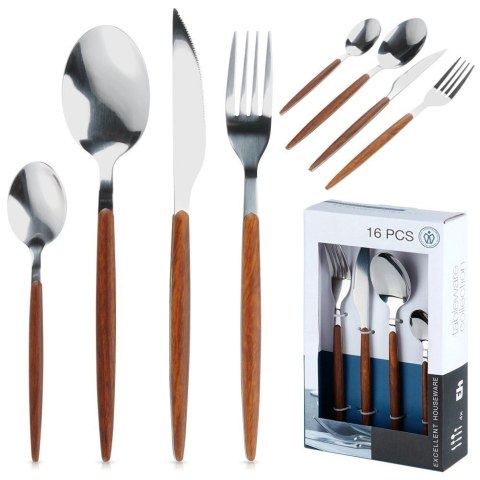Grupa Orion Sp. z o.o. Zestaw Sztućców Stalowych dla 4 Osób Solidne EXCELLENT HOUSEWARE 16 el.