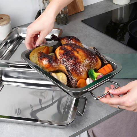 Orion Brytfanny Blachy do Pieczenia Stalowe Prostokątne z Uchwytami VILDE 3 szt.