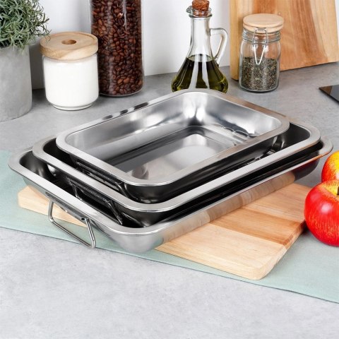 Orion Brytfanny Blachy do Pieczenia Stalowe Prostokątne z Uchwytami VILDE 3 szt.