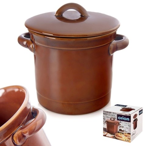 Grupa Orion Sp. z o.o. Pojemnik Garnek do Kiszenia Marynowania Ceramiczny z Pokrywką ORION 1 l