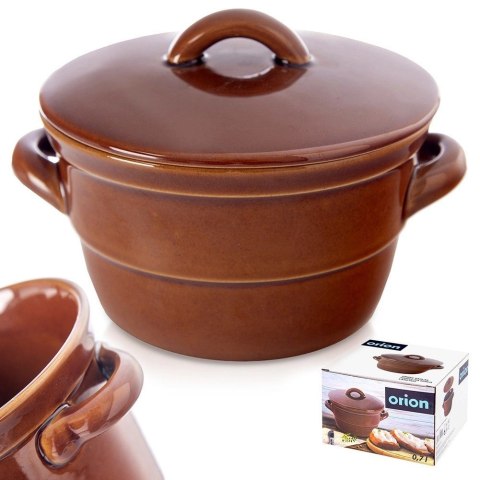 Grupa Orion Sp. z o.o. Pojemnik Garnek do Marynowania Kiszenia Ceramiczny z Pokrywką ORION 650 ml