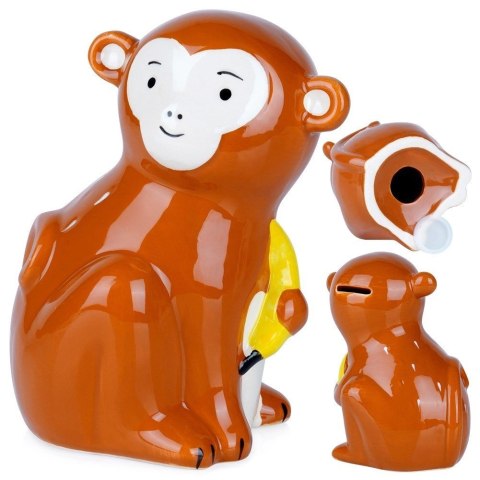 Grupa Orion Sp. z o.o. Skarbonka Ceramiczna Małpka na Prezent dla Dzieci Dorosłych VILDE 12x16,5cm