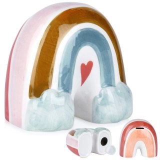 Grupa Orion Sp. z o.o. Skarbonka Ceramiczna Tęcza Prezent dla Dzieci Dorosłych VILDE 15x10x14,5 cm
