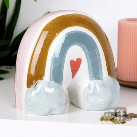 Grupa Orion Sp. z o.o. Skarbonka Ceramiczna Tęcza Prezent dla Dzieci Dorosłych VILDE 15x10x14,5 cm