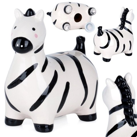 Grupa Orion Sp. z o.o. Skarbonka Ceramiczna Zebra na Prezent dla Dzieci Dorosłych VILDE 10,5x17 cm