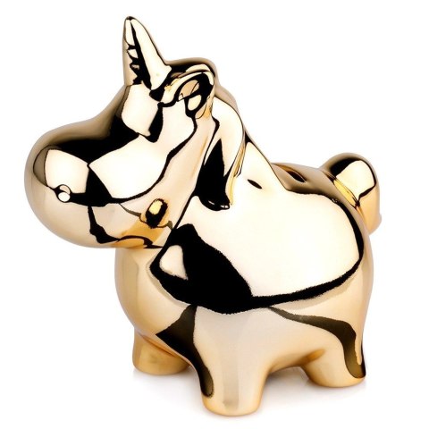 Grupa Orion Sp. z o.o. Skarbonka Ceramiczna Złota Lustrzana Jednorożec Prezent VILDE 18x10,5 cm