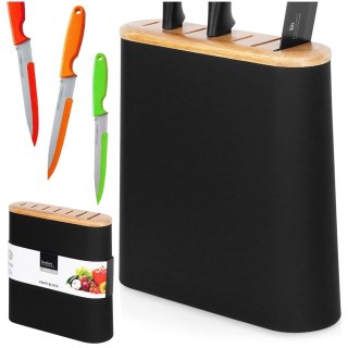 Grupa Orion Sp. z o.o. Stojak Organizer na Noże Czarny z Przegródkami EXCELLENT HOUSEWARE 23x8 cm