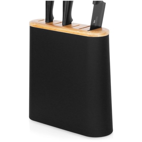 Grupa Orion Sp. z o.o. Stojak Organizer na Noże Czarny z Przegródkami EXCELLENT HOUSEWARE 23x8 cm