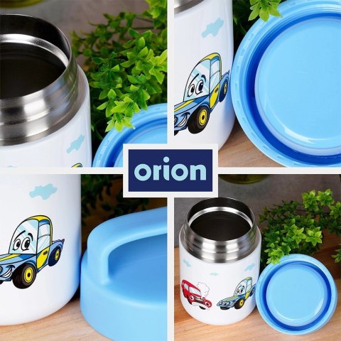 Grupa Orion Sp. z o.o. Termos Obiadowy Termiczny Stalowy Dziecięcy dla Dzieci Autka ORION 450ml