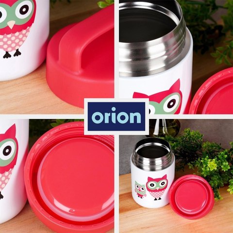Grupa Orion Sp. z o.o. Termos Obiadowy Termiczny Stalowy Dziecięcy dla Dzieci Sowa ORION 450ml