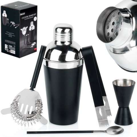 Grupa Orion Sp. z o.o. Zestaw Barowy z Shakerem Stalowy Czarny Solidny EXCELLENT HOUSEWARE 5 el.