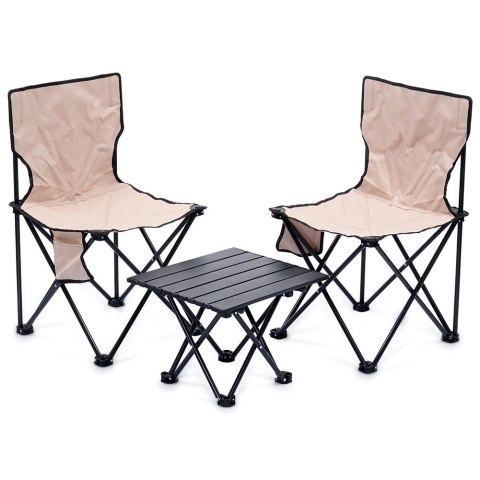 AM/63 Zestaw Krzesła Turystyczne ze Stolikiem Składane Przenośne REDCLIFFS 3 el.