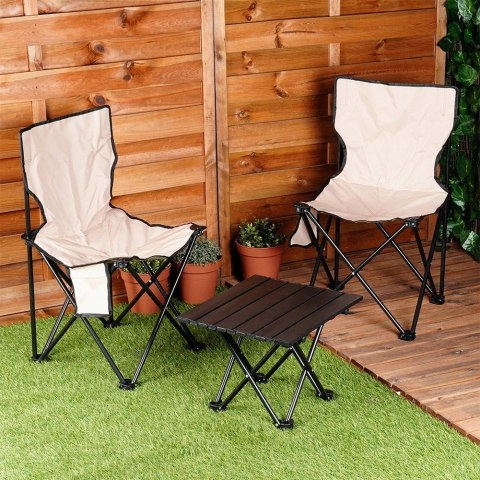 AM/63 Zestaw Krzesła Turystyczne ze Stolikiem Składane Przenośne REDCLIFFS 3 el.