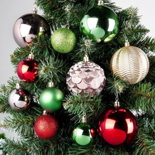 Vilde Bombki choinkowe nietłukące czerwone różowe złote zielone 8 / 5 cm 68 szt.
